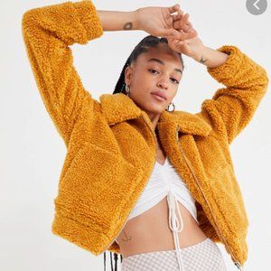 UO Cropped Teddy Jacket